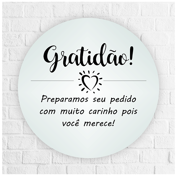 Adesivo Gratidão Preto 4,5cm - REF 1026