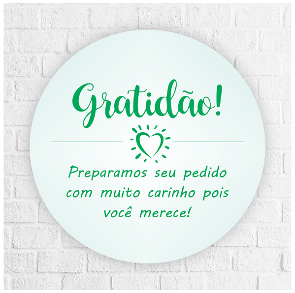 Adesivo Gratidão Verde 4,5cm - REF 1034
