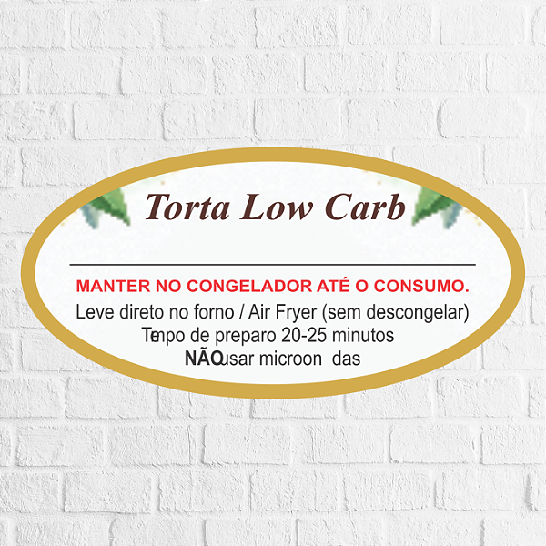Adesivo Torta Low Carb 6x3cm - REF 4002