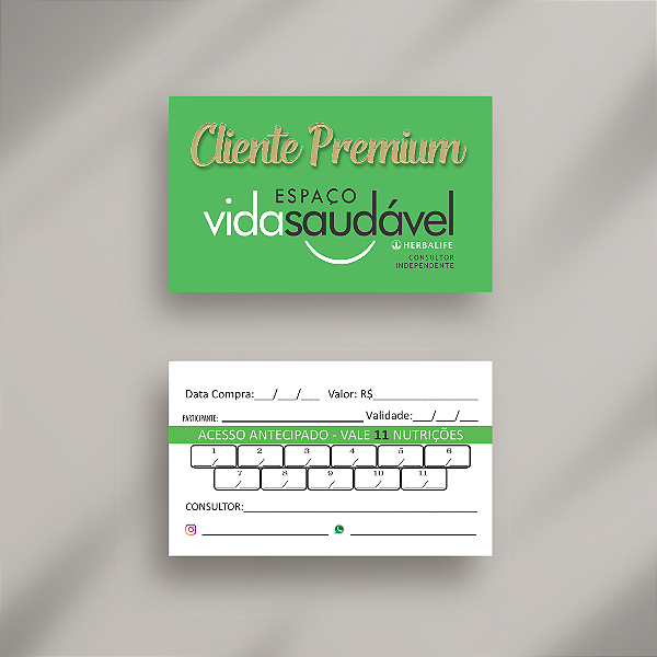 Cartão de acesso (Fidelidade) PRONTA ENTREGA - REF 7001