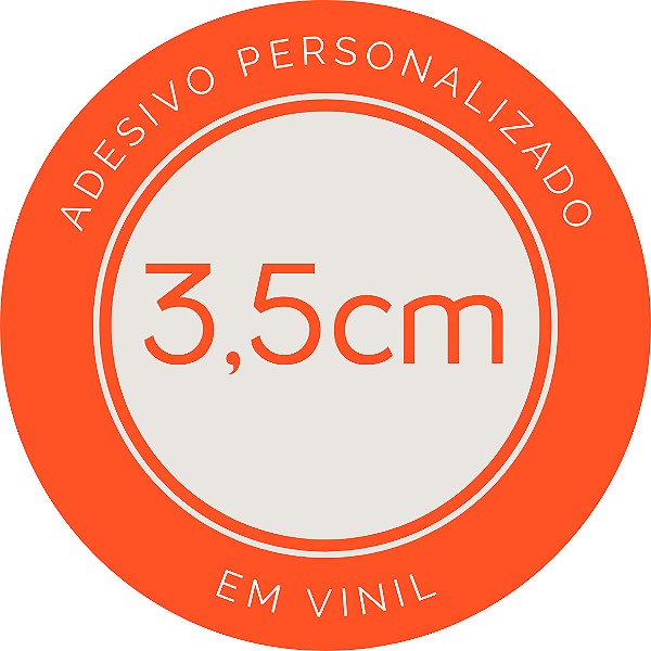 Adesivo personalizado em vinil 3,5cm