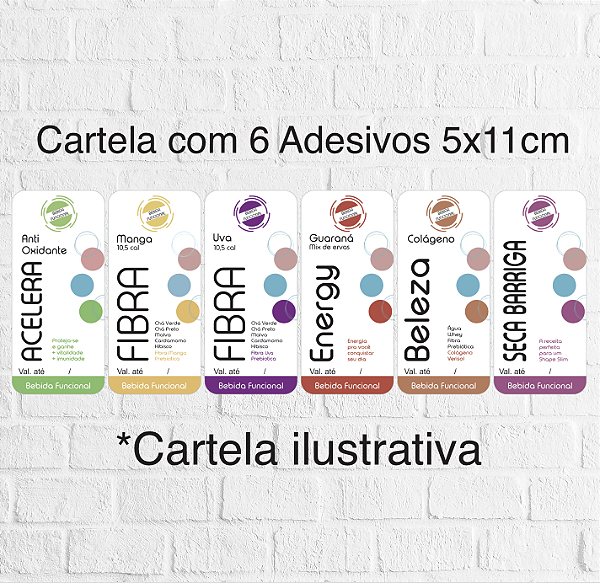 Cartela Bebidas Funcionais 5x11cm