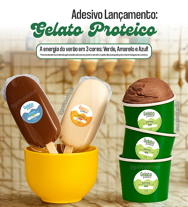 Adesivo LANÇAMENTO Gelato Proteico 4,5cm