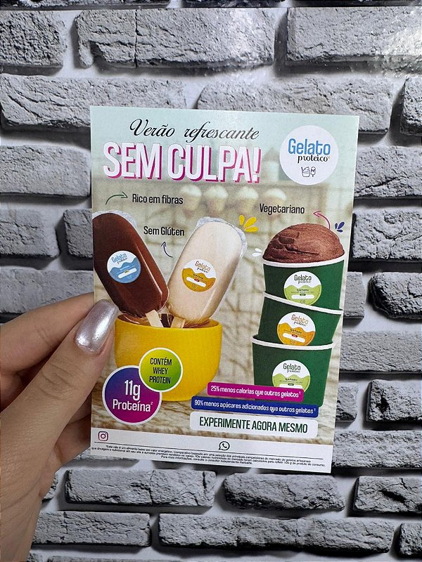 Panfleto Gelato Proteico 10x14cm - PRONTA ENTREGA