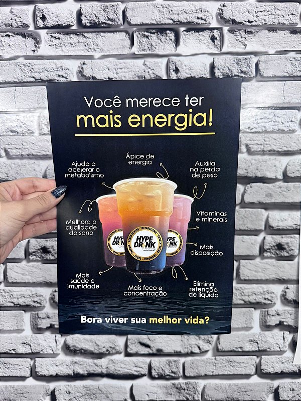Cartaz Poster A4 - Hype Drink (PRONTA ENTREGA)