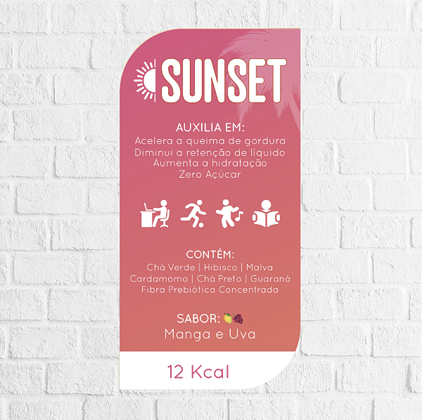 Adesivo Sunset 4x8cm - REF 2016 (ROSA)