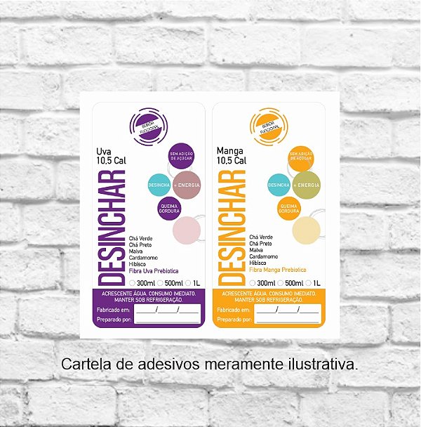 Duo Desinchar (Escolha 2 sabores) - Cada adesivo 4x8cm PRONTA ENTREGA - REF 9007