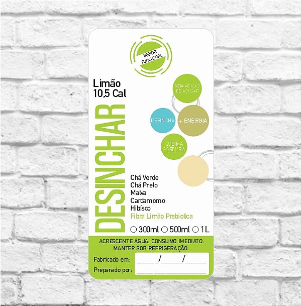 Adesivo Desinchar (Sabor Limão) 4x8cm PRONTA ENTREGA - REF 2021