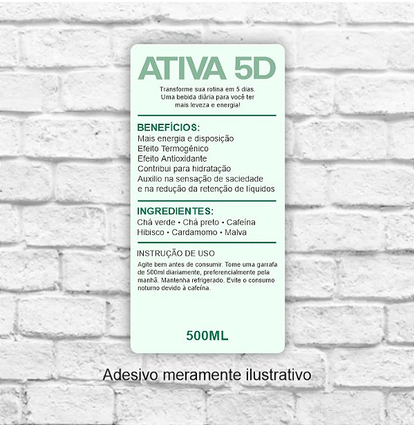 Adesivos Detox Ativa 5D 4x8cm - PRONTA ENTREGA