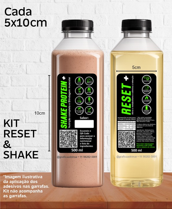 KIT ADESIVOS RESET + SHAKE PROTEIN - 5x10cm