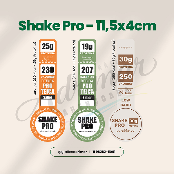 Adesivo Shake Pro 11,5x4cm - REF 8020