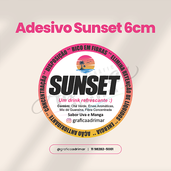 Adesivo Sunset 6cm REF 8000