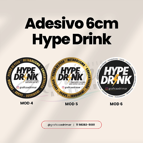 Adesivo Hype Drink 6cm