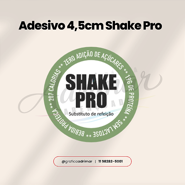 Adesivo Shake Pro 4,5cm (19g Proteína + 207 Kcal) - REF 1044