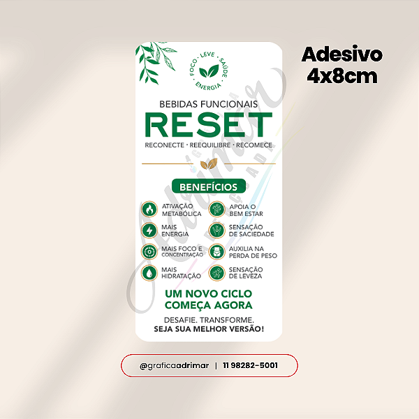 Adesivo Reset 4x8cm - REF 2033