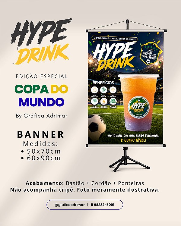 Banner Hype Drink | Edição COPA DO MUNDO | Pronta Entrega