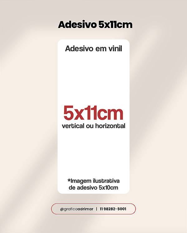 Adesivo personalizado em vinil 5x11cmcm