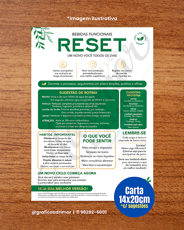 Carta Reset AVULSA 14x20cm | PRONTA ENTREGA