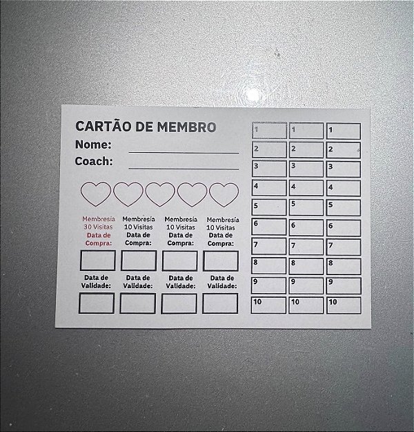 100 Cartões de Membro 7x10cm BBC | PRONTA ENTREGA