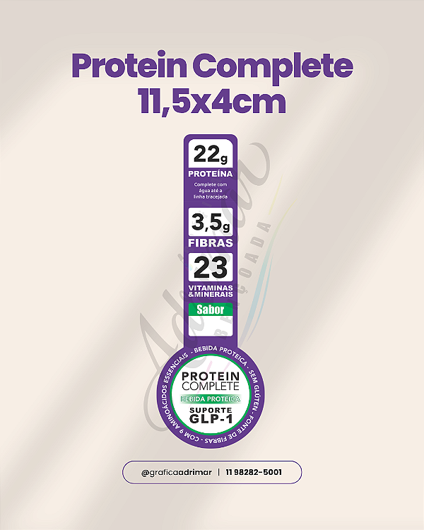 Adesivo Protein Complete 11,5x4cm (ref 2031)| PRONTA ENTREGA