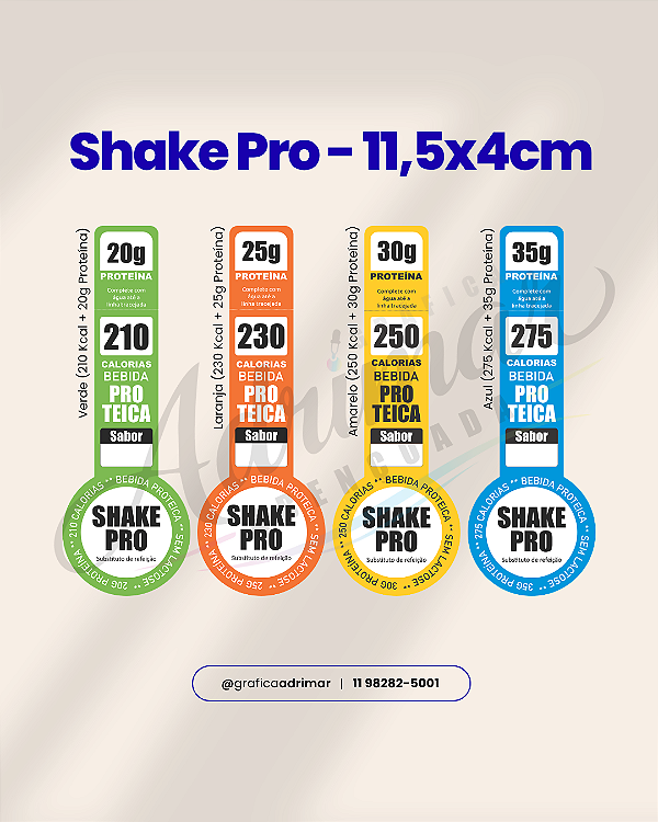 Adesivo Shake Pro 11,5x4cm - REF 8020