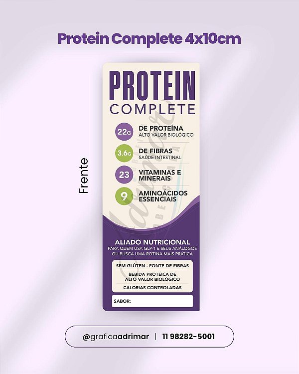 Adesivo Protein Complete 4x10cm ref 2036 - PRONTA ENTREGA