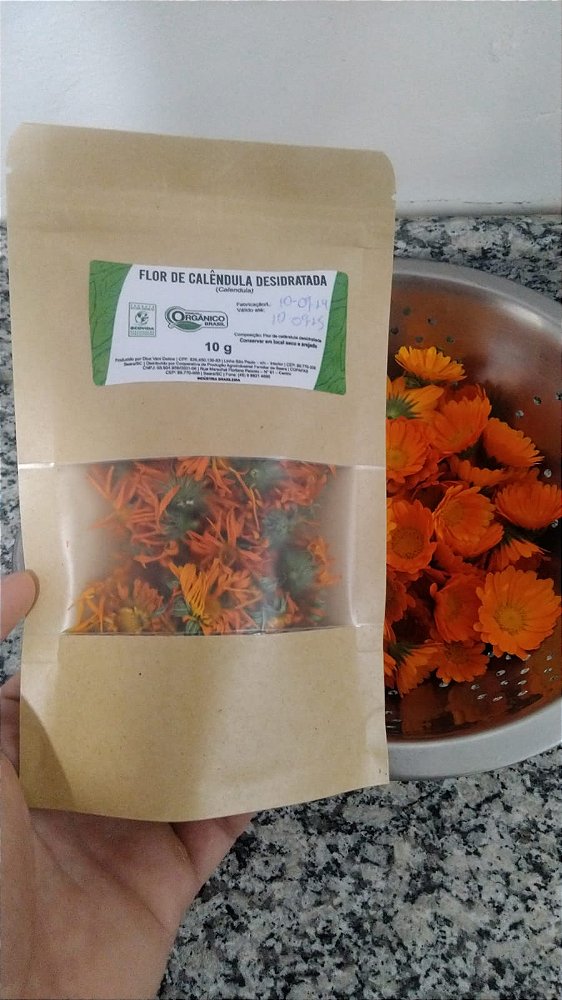 Flor de Calêndula desidratada orgânica 20 gramas