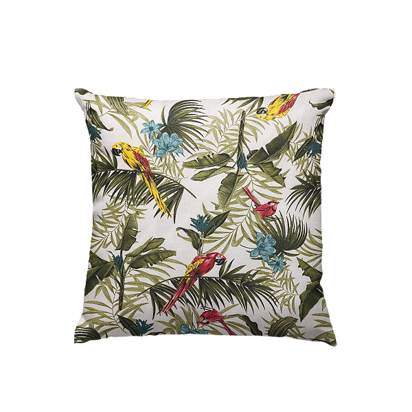 Capa de Almofada Decorativa Tucano Pássaros Tropical 45 X 45