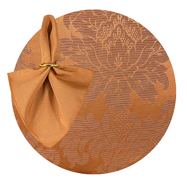 Kit Sousplat Completo Mesa Posta Terracota Jacquard com Guardanapos e Pg