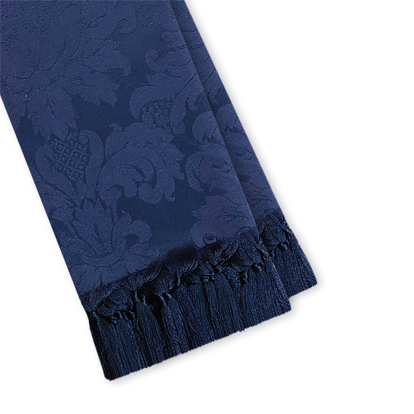 Manta Xale de Sofá e Cama Decorativa Jacquard Medalhão Azul