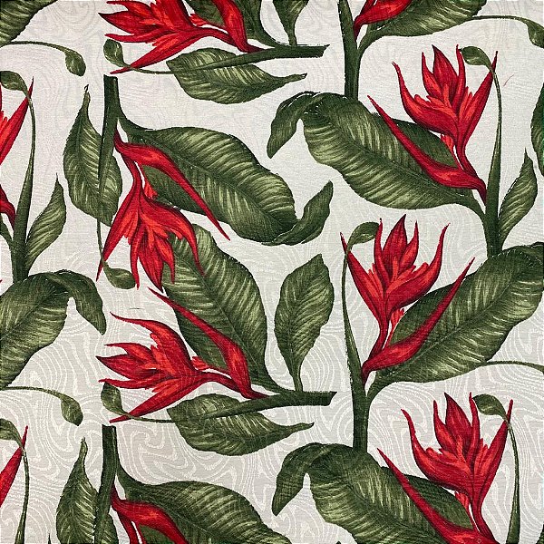 Tecido Jacquard Flor Estrelícias Para Decoração Papel de Parede Painel e Eventos 1,40 de Largura