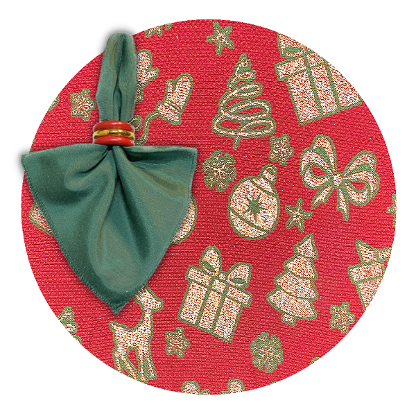 Kit Capas de Sousplat de Natal Guardanapos e Porta Guardanapos