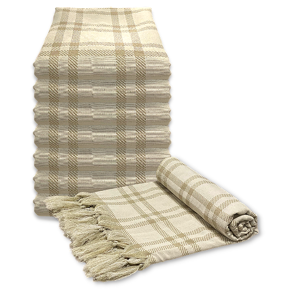 Manta Xale de Sofá e Cama Decorativa Xadrez Dupla Face Rústica