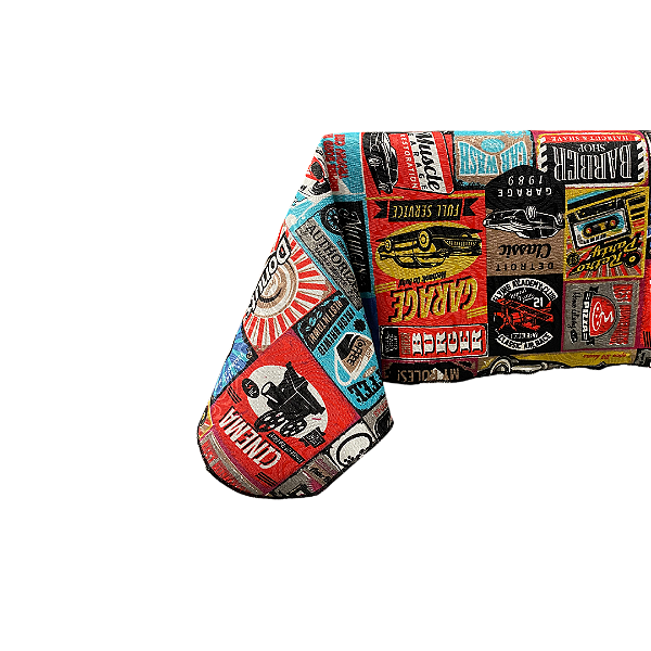 Toalha de Mesa Retangular Estampada Retro Vintage Beer