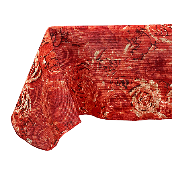 Toalha de Mesa Retangular Estampada Rosas