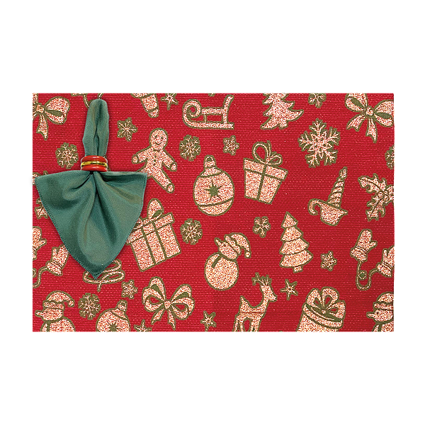 Kit Jogo Americano Completo Mesa Posta de Natal Natalino