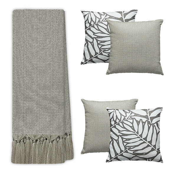 Kit Manta Xale de Sofá Rústica Fendi Decorativa com 4 Capas de almofadas