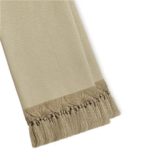 Manta Xale de Sofá e Cama Decorativa Noor Bege Palha Champanhe