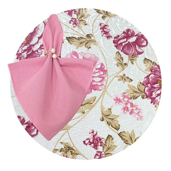 Kit Capas de Sousplat Floral Guardanapos e Porta Guardanapos