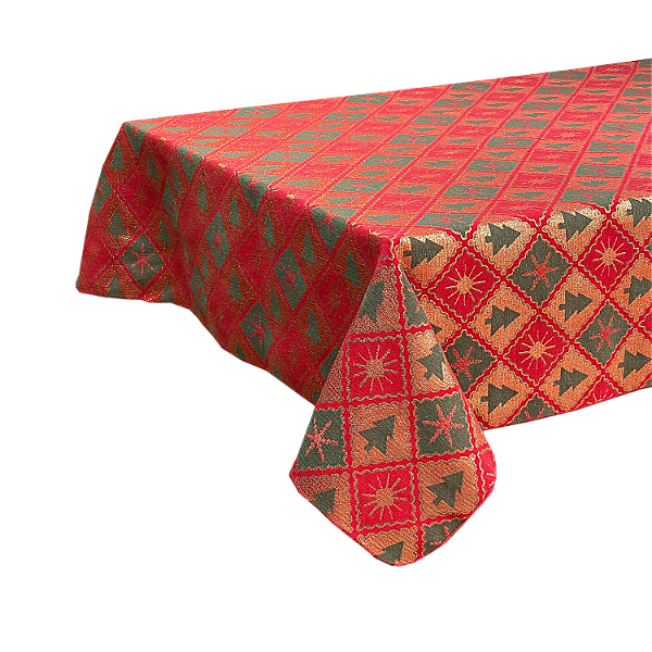 Toalha de Mesa Retangular de Natal Natalina Brilhante Lurex