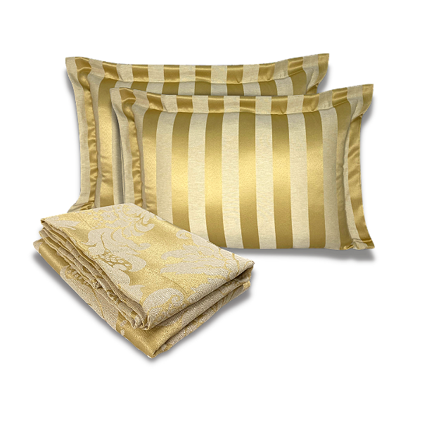 Kit 2 Peseiras King Jacquard + 6 Porta travesseiros