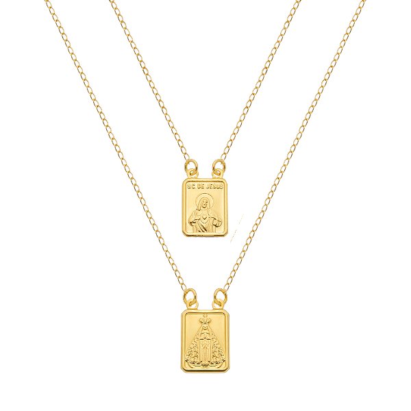 Escapulário Dourado Masculino Tradicional
