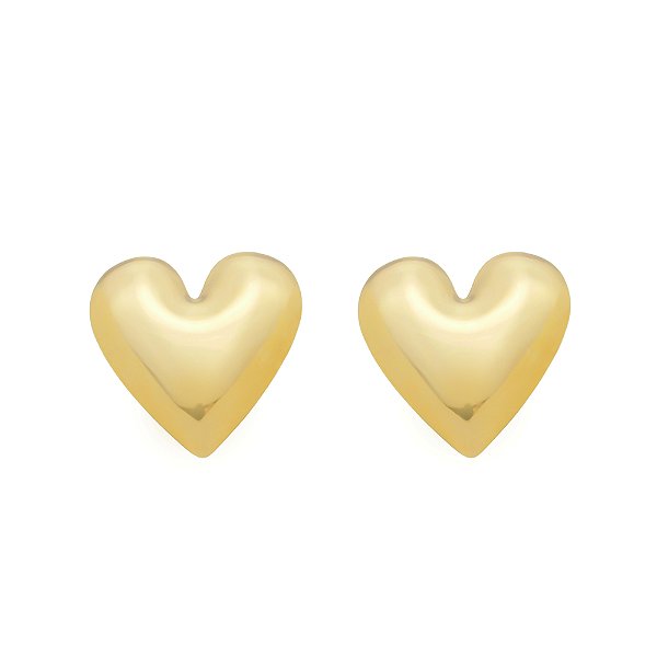 Brinco Dourado de Coração Liso