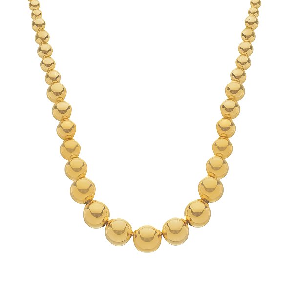 Colar Dourado de Bolas Crescentes