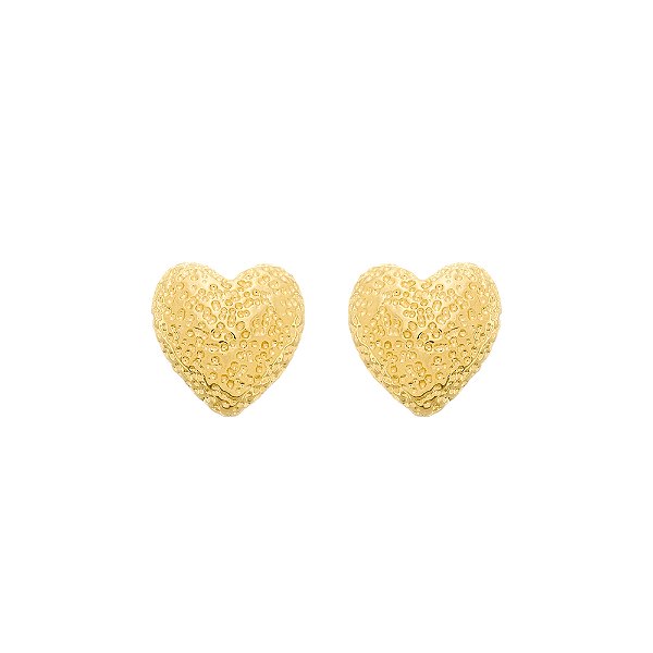 Brinco Dourado de Coração Irregular
