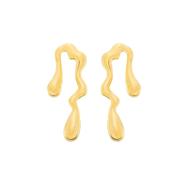 Brinco Dourado Orgânico de Gota