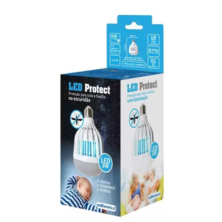 Lâmpada De Led Protect 9W Anti Inseto Bioworld 6500K Luz Branca