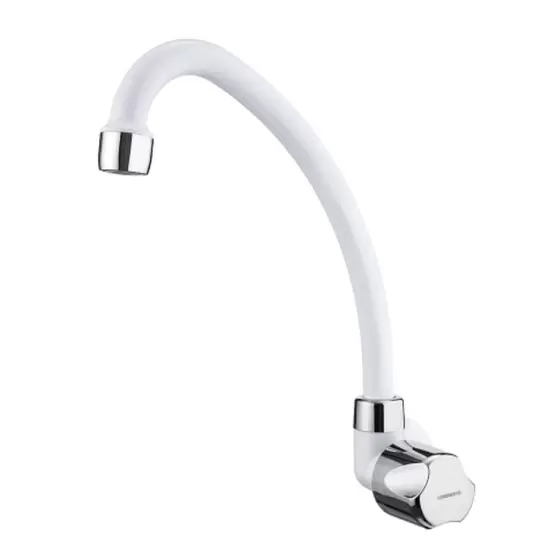 Torneira Cozinha Parede Bica Móvel Branco C/ Cromado 1168 F27 Lorenzetti