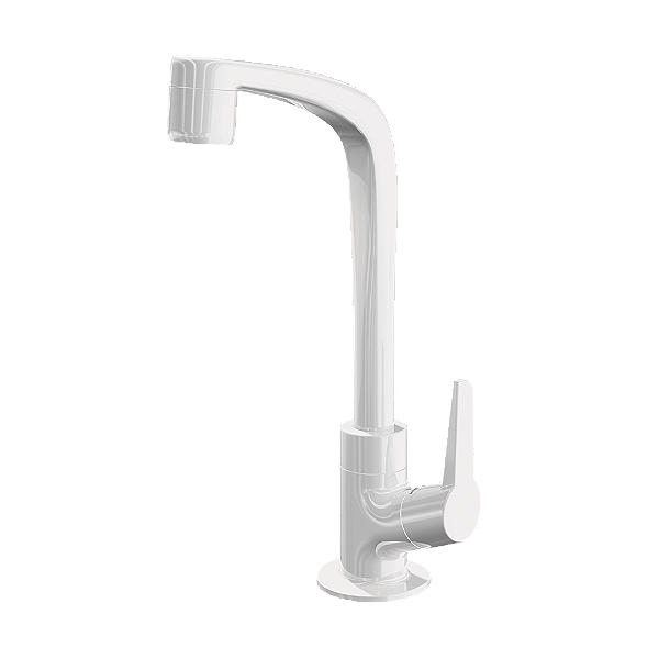 Torneira De Mesa Para Lavatório Bica Alta Flatt Branca 1195 F71 Lorenzetti