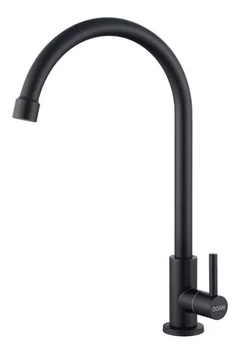 Torneira Inox Giratória De Mesa Longa Preta Nox02b Doan